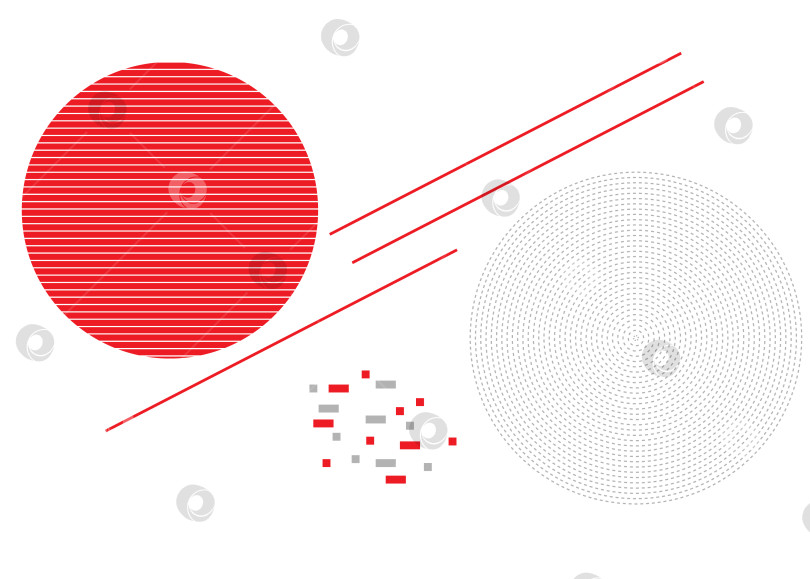 Скачать абстрактные элементы дизайна, векторная графика в красных и серых тонах фотосток Ozero