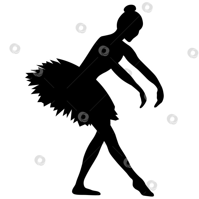 Скачать танцующая балерина, черные силуэты в синих платьях на белом фоне фотосток Ozero