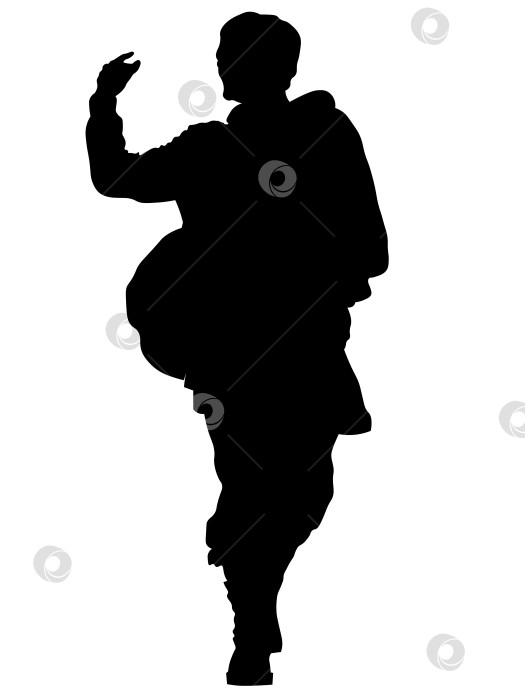Скачать черные силуэты мальчиков и девочек в движении с пространством для текста на белом фоне фотосток Ozero