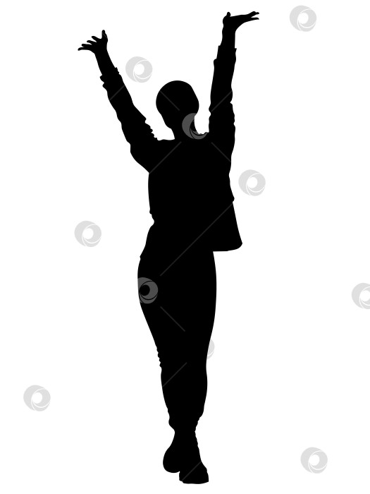 Скачать черные силуэты мальчиков и девочек в движении с пространством для текста на белом фоне фотосток Ozero