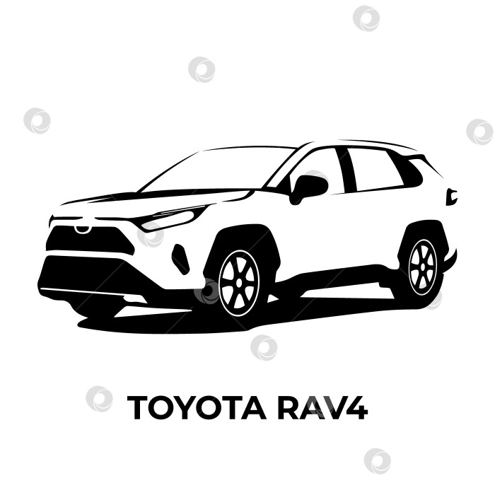 Скачать Векторный силуэт автомобиля Toyota RAV4 фотосток Ozero