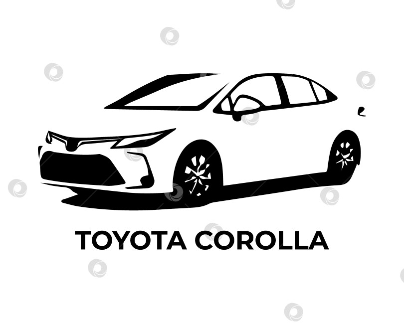 Скачать Векторный силуэт автомобиля Toyota Corolla фотосток Ozero