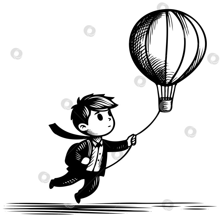 Скачать молодой человек держит в руках воздушный шар фотосток Ozero