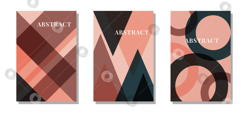 Скачать Обложки с абстрактными динамичными символами и яркими геометрическими формами, для веб-фона, оформления плакатов, обложек. фотосток Ozero