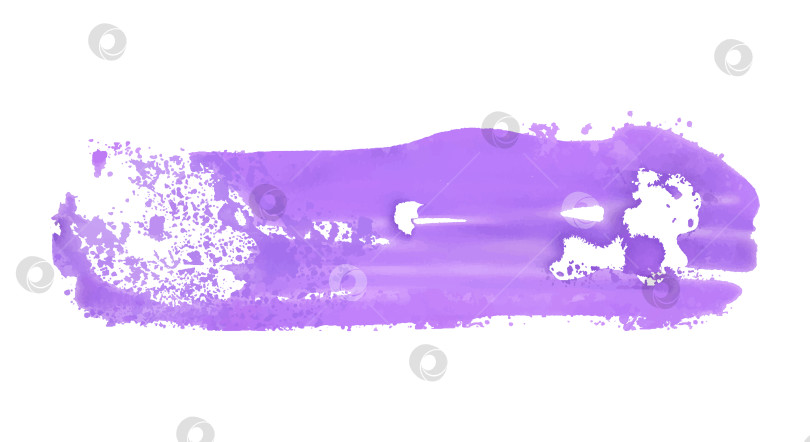 Скачать Мазок фиолетовой акварельной кистью. Прохладный и освежающий цвет.  Векторная графика фотосток Ozero