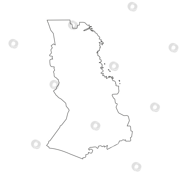 Скачать Векторная изолированная упрощенная иллюстрация с силуэтом черной линии Республики Карелия, российского региона, на карте. Белый фон фотосток Ozero