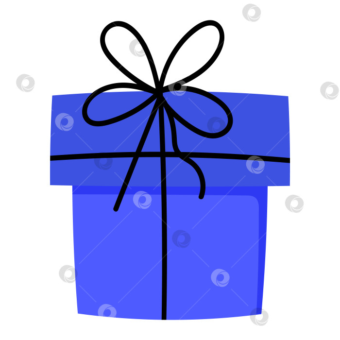 Скачать Синяя подарочная коробка с бантом. Векторная иллюстрация фотосток Ozero