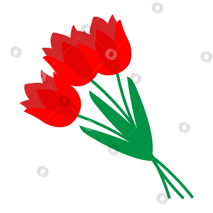 Скачать Букет красных тюльпанов. Векторная иллюстрация фотосток Ozero