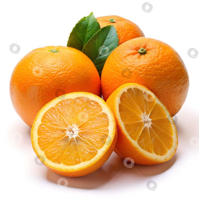 Скачать Четыре апельсина, один из которых был разрезан фотосток Ozero