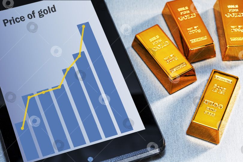 Скачать Рост цен на золото на фондовом рынке. фотосток Ozero