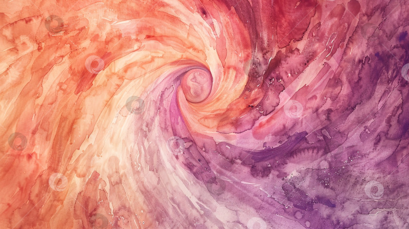 Скачать Картина, изображающая спираль с фиолетовым и оранжевым завитками фотосток Ozero