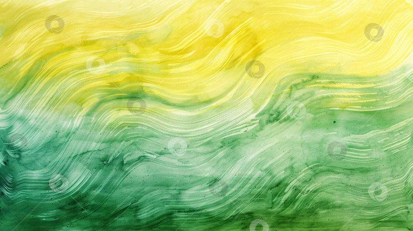 Скачать Картина с изображением зеленой и желтой волны фотосток Ozero