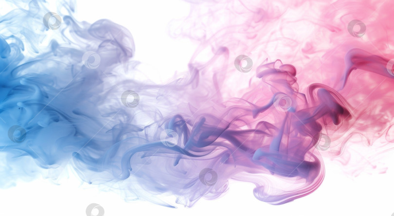 Скачать Воздушные завитки розового и голубого дыма создают динамичный и абстрактный фон движения, который завораживает и напоминает сон фотосток Ozero