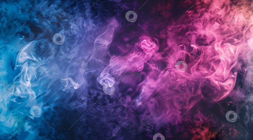 Скачать Яркие завитки голубого и розового дыма переплетаются, создавая динамичный и неземной фон движения фотосток Ozero