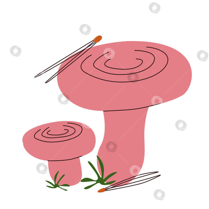 Скачать Съедобные розовые грибы со мхом фотосток Ozero