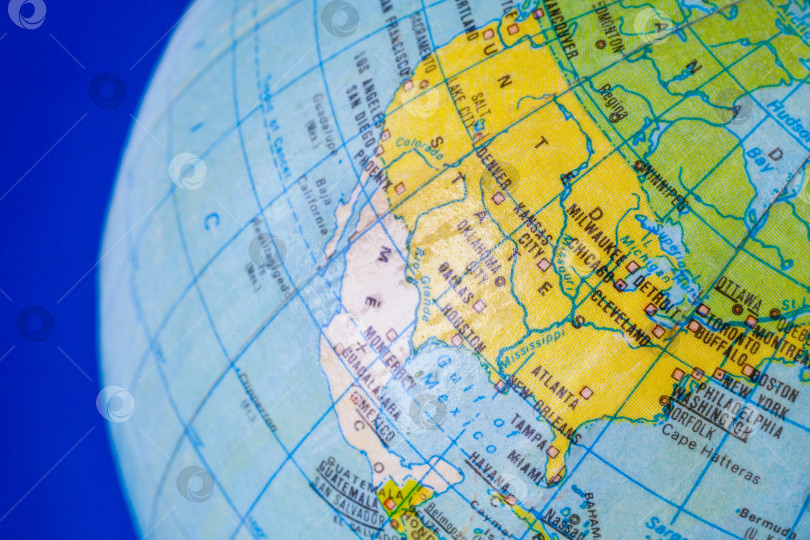 Скачать Североамериканский континент на политической карте земного шара. Закрыть. фотосток Ozero