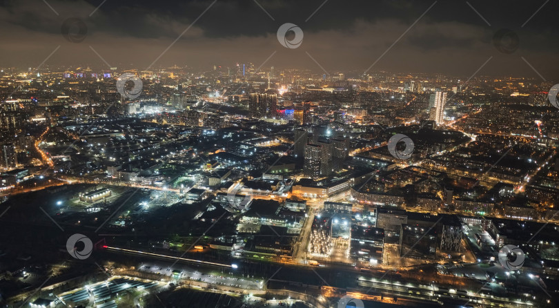 Скачать ночная панорама города Москвы фотосток Ozero