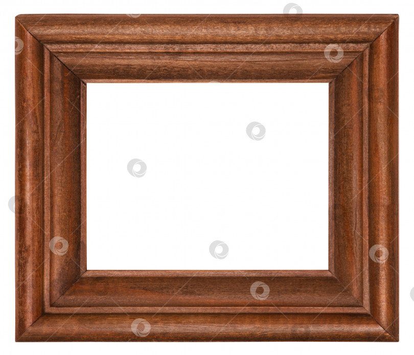 Скачать Коричневая резная деревянная рамка, выделенная на белом фоне фотосток Ozero