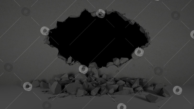 Скачать пролом в черной стене в виде овала фотосток Ozero