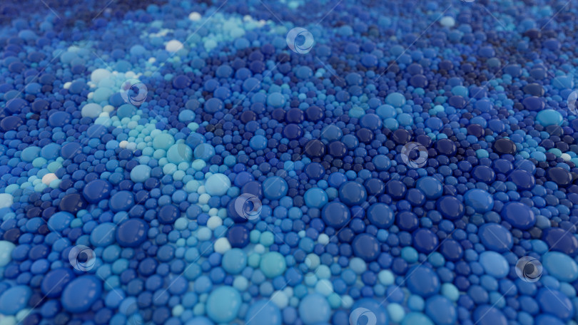 Скачать множество шариков синих оттенков разного размера по всему кадру фотосток Ozero