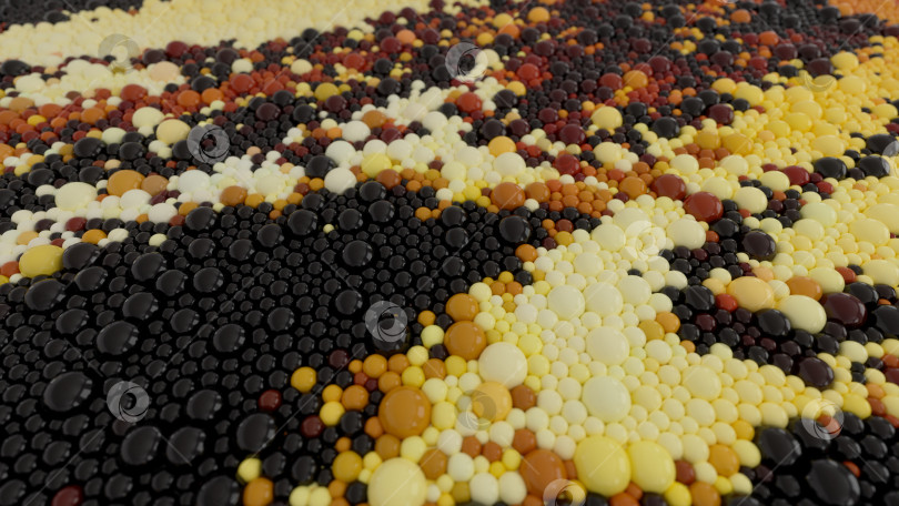 Скачать множество шариков черного и желтого оттенков разного размера на весь кадр фотосток Ozero