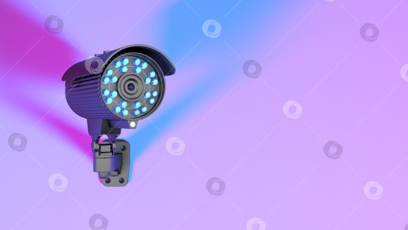 Скачать камера видеонаблюдения в неоново-фиолетовом освещении фотосток Ozero