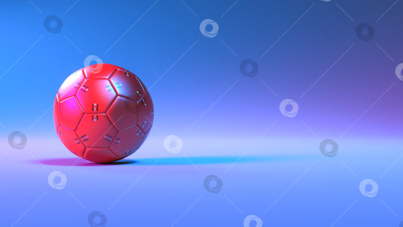 Скачать футбольный мяч в неоновом освещении фотосток Ozero