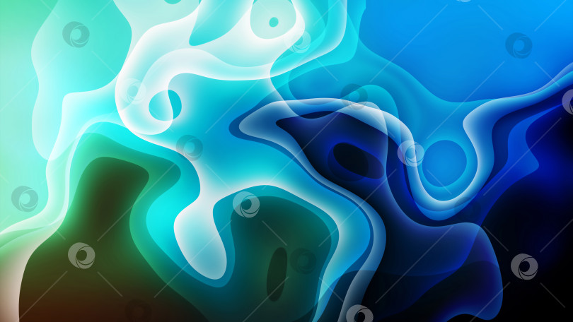 Скачать красивый абстрактный синий фон с хаотично меняющимися турбулентными завихрениями фотосток Ozero