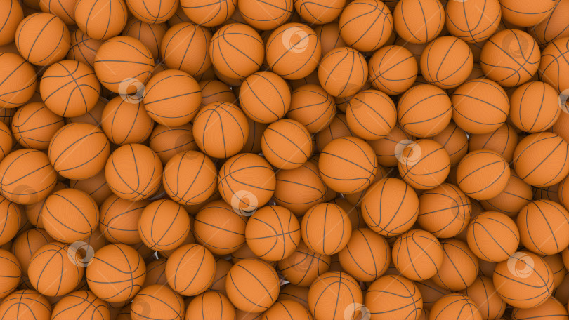 Скачать большая стопка баскетбольных мячей на весь каркас фотосток Ozero