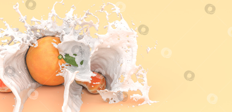 Скачать мандарин на желтом фоне в молочном сиянии фотосток Ozero