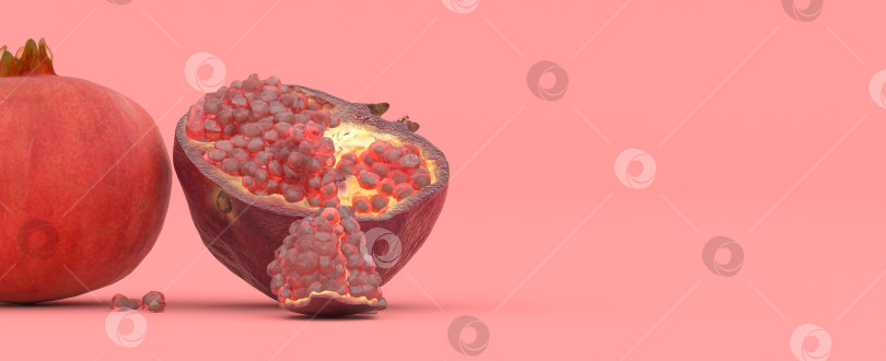 Скачать плод граната на красном фоне фотосток Ozero