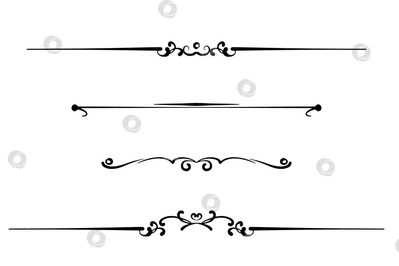 Скачать черно-белый набор разделителей для текста, перегородки фотосток Ozero