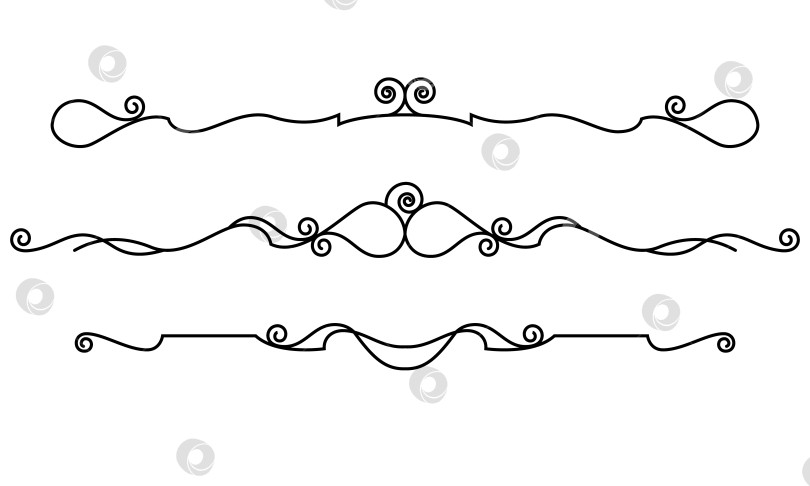 Скачать черно-белый набор разделителей для текста, перегородки фотосток Ozero