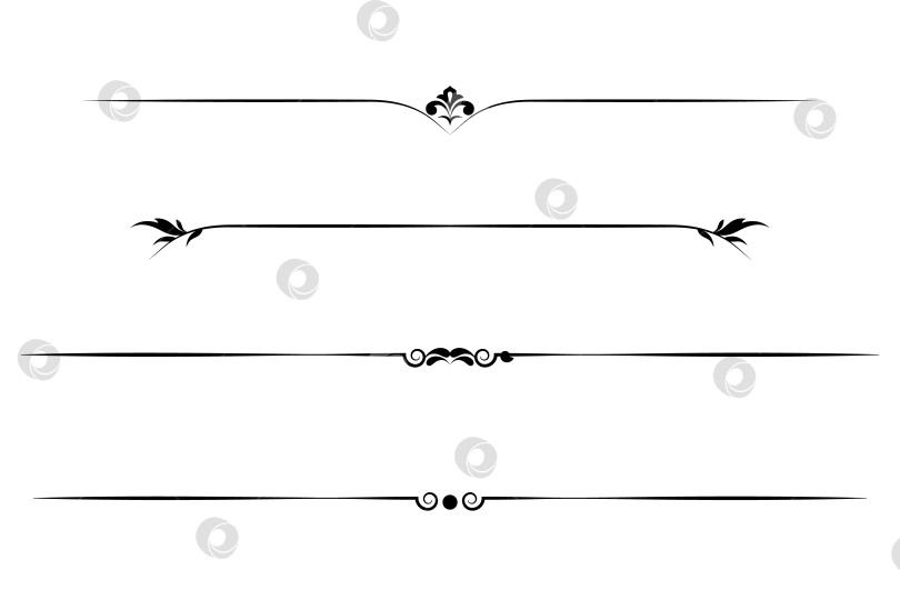 Скачать черно-белый набор разделителей для текста, перегородки фотосток Ozero