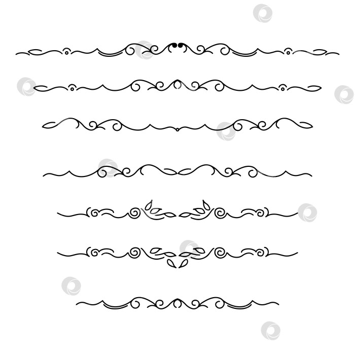 Скачать черно-белый набор разделителей для текста, перегородки фотосток Ozero