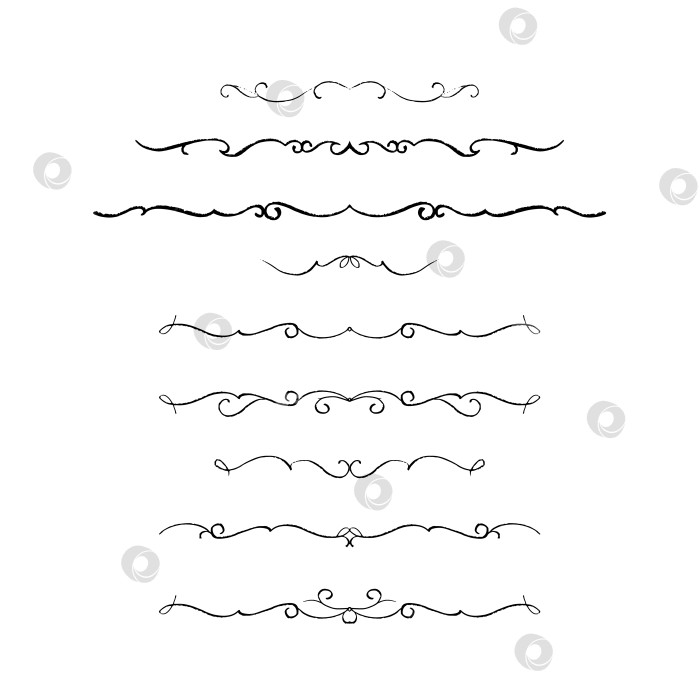 Скачать черно-белый набор разделителей для текста, перегородки фотосток Ozero