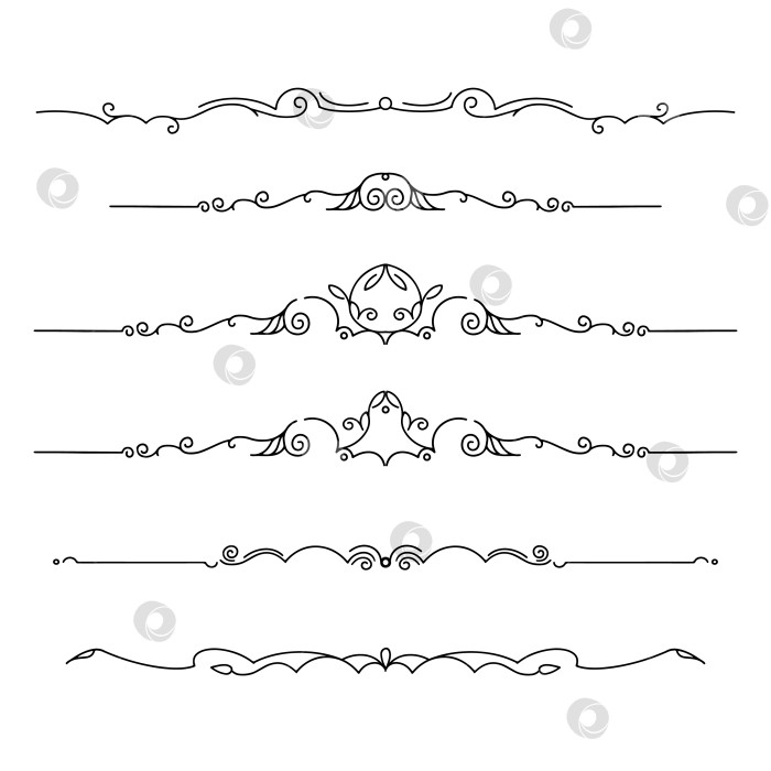 Скачать черно-белый набор разделителей для текста, перегородки фотосток Ozero