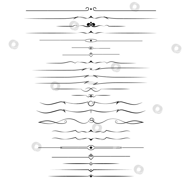 Скачать черно-белый набор разделителей для текста, перегородки фотосток Ozero