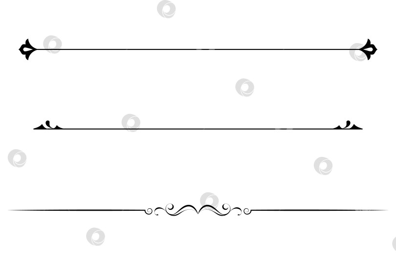 Скачать черно-белый набор разделителей для текста, перегородки фотосток Ozero