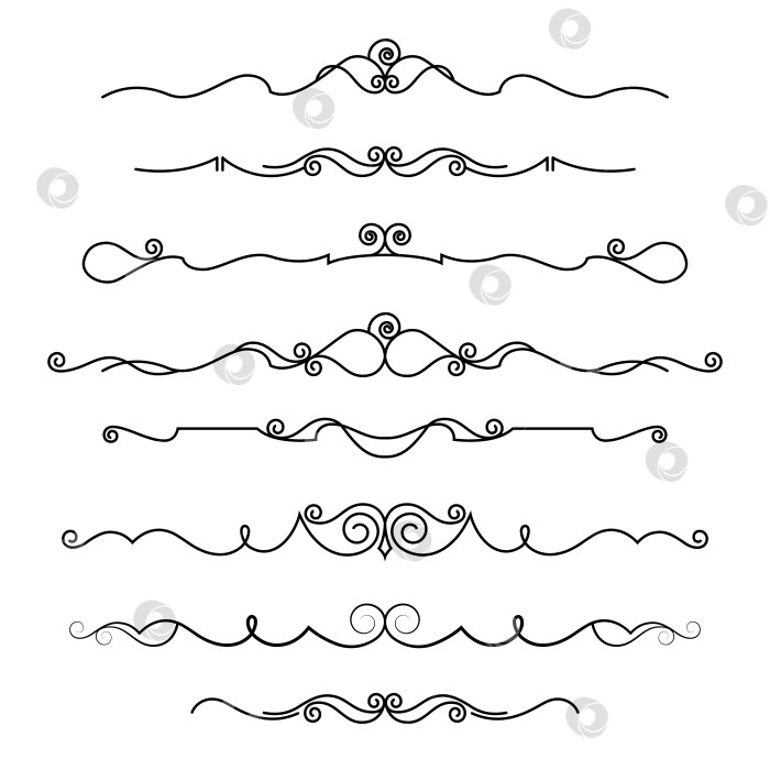 Скачать черно-белый набор разделителей для текста, перегородки фотосток Ozero