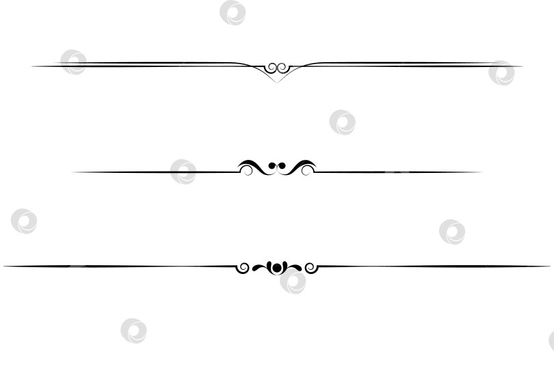 Скачать черно-белый набор разделителей для текста, перегородки фотосток Ozero