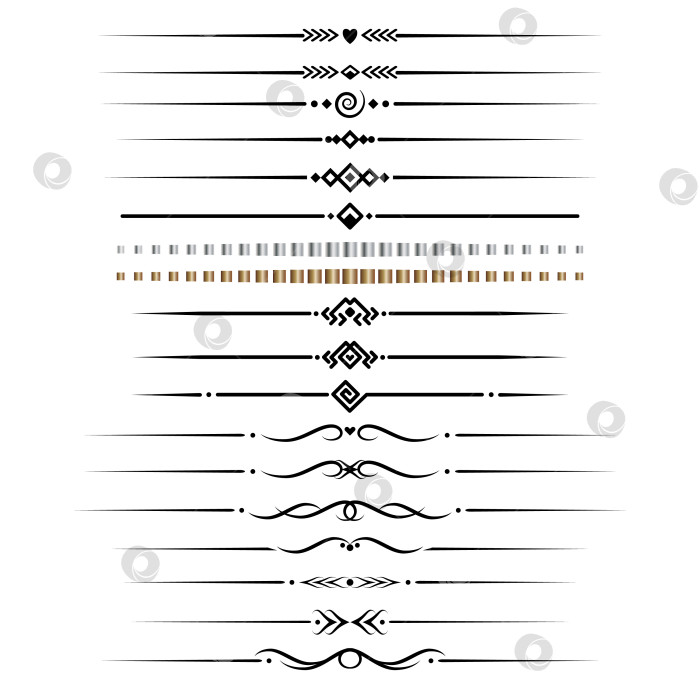 Скачать черно-белый набор разделителей для текста, перегородки фотосток Ozero