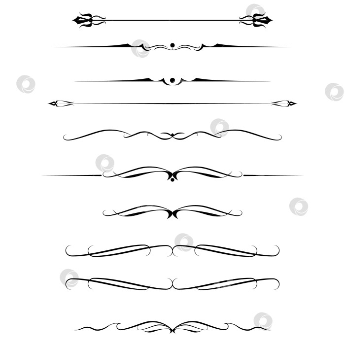 Скачать черно-белый набор разделителей для текста, перегородки фотосток Ozero