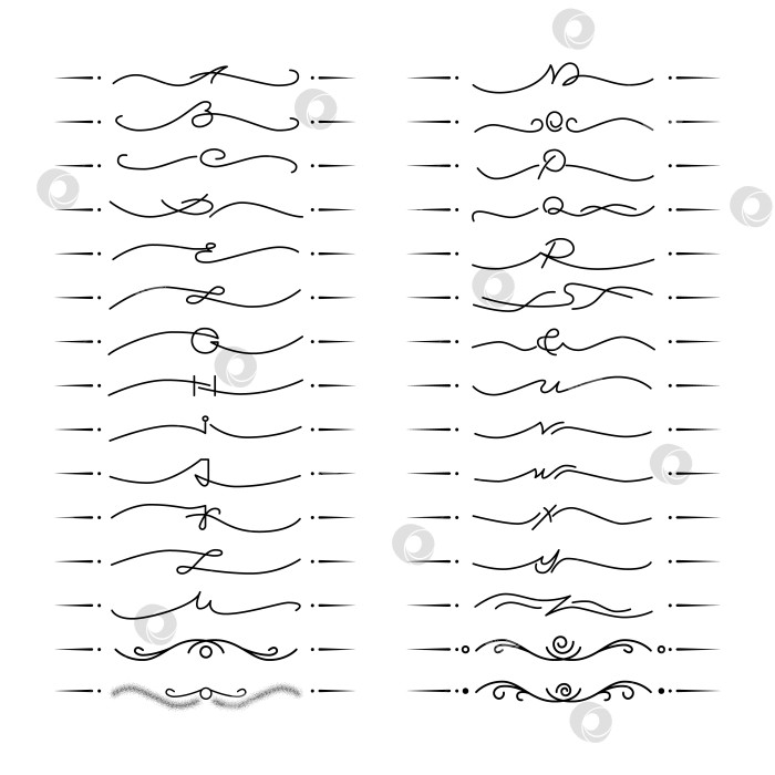 Скачать черно-белый набор разделителей для текста, перегородки фотосток Ozero
