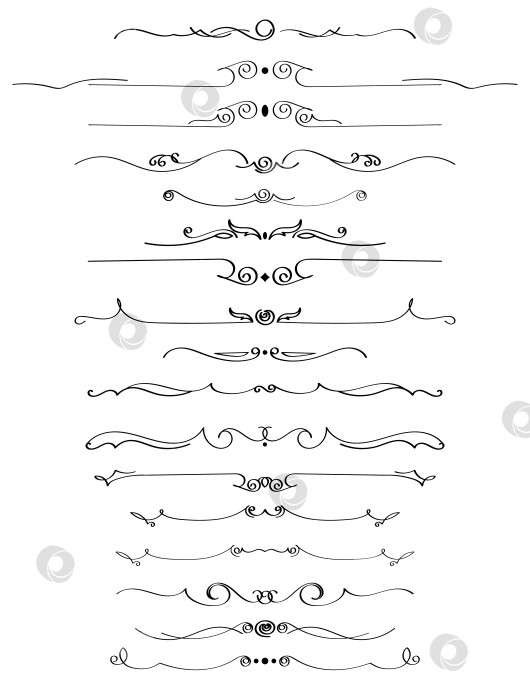 Скачать черно-белый набор разделителей для текста, перегородки фотосток Ozero