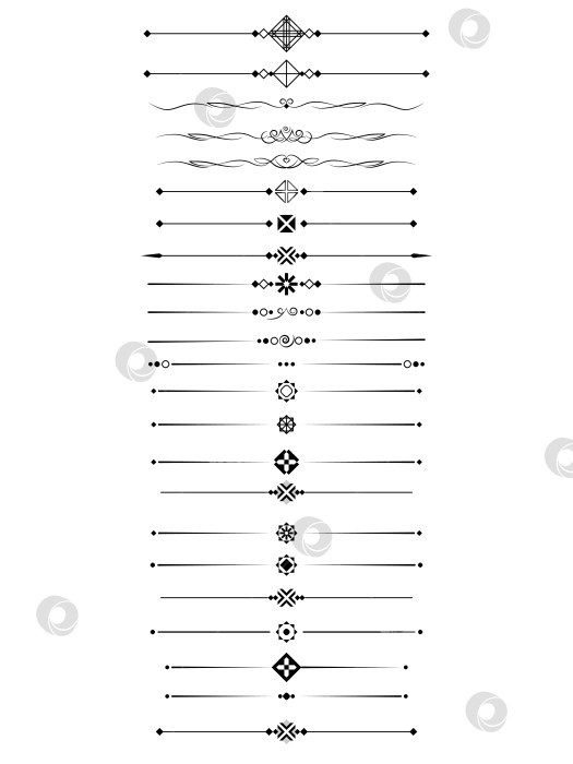 Скачать черно-белый набор разделителей для текста, перегородки фотосток Ozero