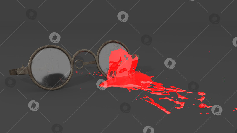 Скачать старые очки покрыты красной краской в виде кляксы фотосток Ozero