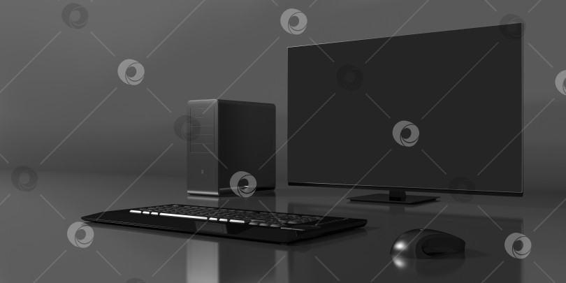 Скачать черный компьютер на черном фоне фотосток Ozero