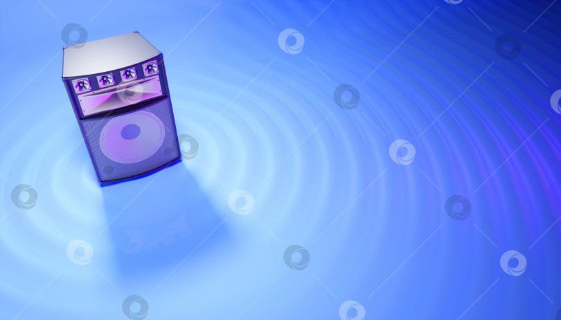 Скачать синяя акустическая система на синем фоне в фиолетовом освещении фотосток Ozero