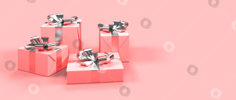Скачать розовые подарочные коробки на розовом фоне фотосток Ozero